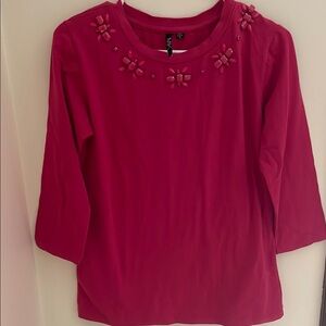 Women's Pink Embellished Top